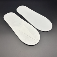 Chaussons d'hôpital jetables écologiques, confortables, doux et durables, blancs, à bout fermé, en non-tissé, pour usage unique