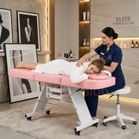 Table de massage roulante avec roulettes, table de massage en mousse haute densité épaisse, table de salon de tatouage et de soins du visage sur roulettes, table de spa réglable