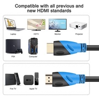 Câble HDMI 2.0 Premium Haute Vitesse Plaqué Or Mâle-Mâle, Prise en Charge 4K, de 0,9 m à 50 m pour Projecteur Home Cinéma et Matériel