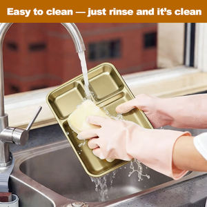 Vajilla Rectangular Clásica Personalizada de Acero Inoxidable, Plato <span class=keywords><strong>para</strong></span> Ensalada, Apto <span class=keywords><strong>para</strong></span> Lavavajillas y Microondas, <span class=keywords><strong>para</strong></span> Uso Doméstico y <span class=keywords><strong>en</strong></span> <span class=keywords><strong>Restaurantes</strong></span> - Product Image 4