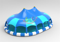 Piscine gonflable d'obstacles aquatiques pour l'extérieur et l'intérieur avec toit et couverture scellés en bâche PVC, grande capacité
