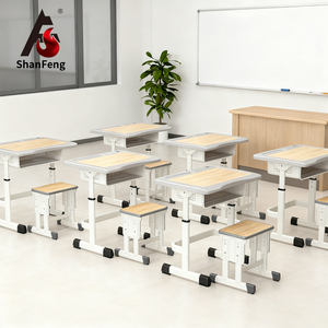 Escritorio <span class=keywords><strong>y</strong></span> Silla Escolar Resistentes a los Arañazos con Estructura de Acero Reforzado, Duraderos <span class=keywords><strong>y</strong></span> Resistentes para Uso <span class=keywords><strong>en</strong></span> <span class=keywords><strong>el</strong></span> <span class=keywords><strong>Aula</strong></span> - Product Image 1