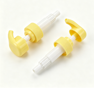 Bomba dosificadora de plástico amarilla de 4cc 33/410 con tapa de rosca acanalada para champú, gel de ducha, jabón corporal, dispensador de botellas cosméticas vacías. - Product Image 3