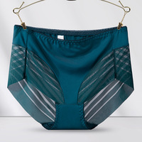 Culottes triangulaires pour femmes SMOOTH, taille plus, en dentelle, sans couture, taille mi-haute, respirantes, avec découpe, avec entrejambe en coton