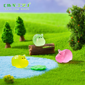 Nouveaux produits transfrontaliers Chenjun : Adorables petits jouets en peluche hippopotame avec motifs lumineux, accessoires décoratifs DIY - Product Image 5