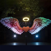 Installations artistiques uniques, ailes d'ange LED interactives à induction infrarouge personnalisées, multicolores, accessoires de divertissement pour la décoration d'activités de fête