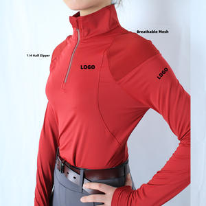Camisetas Ecuestres con Logotipo Personalizado, Ropa de Montar a Caballo para Mujer, Cuello Alto, Manga Larga, Secado Rápido, Camisa Ecuestre - Product Image 1