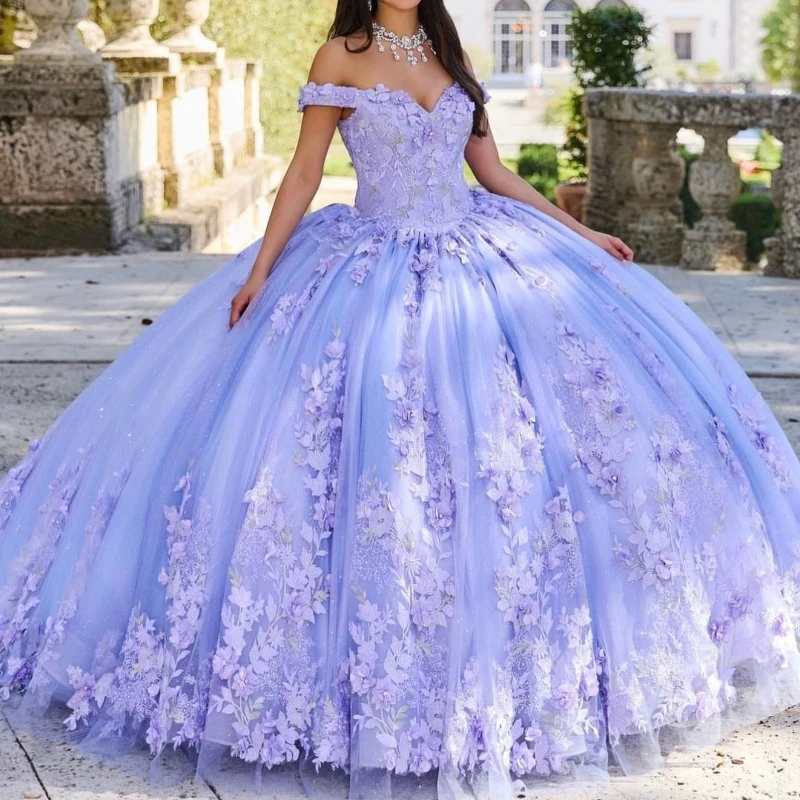 open lace back dress White to Purple Ombre Organza V-Cut Satin Ball Gown main image 1