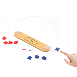 Mini jeu de Cornhole en bois à lancer au doigt, jeu de catapulte de bureau pour enfants et adultes, jouet de table pour fêtes en intérieur - Product Image 5