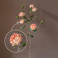 Vente en gros de roses artificielles rétro de luxe, fleurs artificielles vintage de qualité supérieure en vrac pour la décoration de mariage et de la maison, directement de l'usine