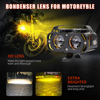 Lampu Kabut LED Spotlight Ganda 12V Zdb02 Warna Kuning Combo Ip68 40W untuk Sepeda Motor