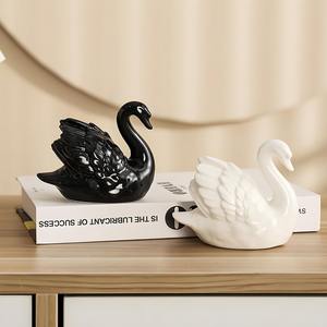 Статуэтка лебедя из ПВХ, арт-деко, домашний декор, украшение для гостиной, офисного стола (белый), юбилей - Product Image 1