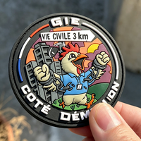 Badges professionnels ronds personnalisés personnalisés en PVC souple 3D Patch en caoutchouc PVC gaufré en carton pour vêtements