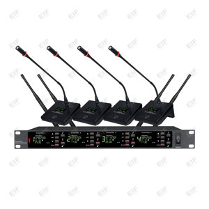 Precio al por mayor OEM: Sistema de micrófono inalámbrico de 4 canales EIF DA-8024 (micrófono de mano, de diadema y de solapa) para escenario, servicios OEM - Product Image 2