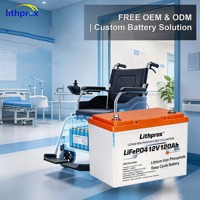 Batterie de scooter à décharge profonde 12V120AH 1.44KWh LiFePO4 de qualité automobile, haute densité énergétique, conception compacte pour la mobilité pliable