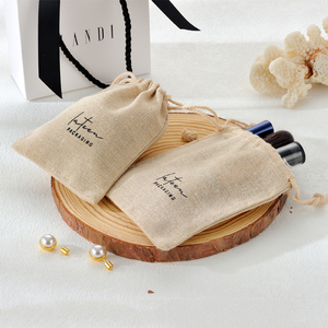 Bolsas de Almacenamiento Ecológicas Personalizadas con Logotipo Impreso, Bolsas de Regalo para Collares, Pulseras y Anillos, Bolsa Pequeña de Lona de Algodón, Bolsa de Joyería de Lino - Product Image 3