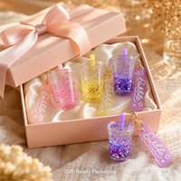 Mini porte-clés Bubble Tea, breloque shaker liquide scintillant, pendentif tasse Boba, dragonne souple pour sacs d'enfants et cadeaux de fête
