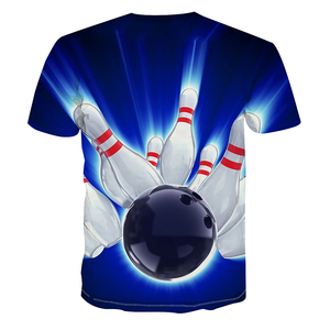 Fitspi verano 3D impreso camiseta <span class=keywords><strong>para</strong></span> hombre patrón de bolos camisa de manga corta <span class=keywords><strong>parejas</strong></span> ropa deportiva uniforme de béisbol - Product Image 3