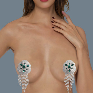 Cache-tétons en <span class=keywords><strong>diamant</strong></span>, autocollants en strass de cristal, bijoux de festival, cache-tétons métalliques réutilisables pour femmes - Product Image 1