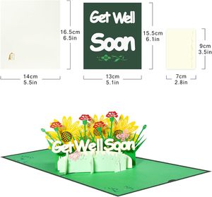 Tarjeta de Felicitación 3D Pop-up Hecha a Mano, Diseño de Flores de Hierba, para Recién Nacidos, Regalos para Amigos y Familiares - Product Image 1