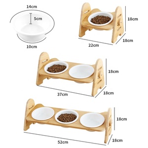Étagère en bois inclinable de luxe, pour animaux domestiques, grand bol en céramique <span class=keywords><strong>Anti</strong></span>-<span class=keywords><strong>fourmi</strong></span>, surélevé, pour chiens et chats, vente en gros, - Product Image 1