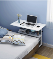Bureau d'étude à domicile et bureau de style moderne avec roulettes Ascenseur en métal Table de chevet et d'ordinateur Caractéristiques Support pour téléphone et support pour ordinateur portable