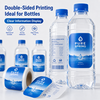 Étiquettes personnalisées double face, impression recto-verso, autocollants en rouleau adhésifs imperméables pour emballage de bouteilles d'eau, marques OEM ODM