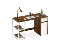 Table d'étude et d'ordinateur pour la maison ou le bureau Table de bureau avec tiroir et étagères pour le stockage Érable brun et givré