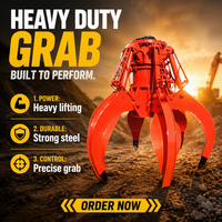 Garra Hidráulica Giratoria para Excavadora Marca ACME, Motor de Agarre, Utiliza Placa de Acero Q345 para Clasificación de Piedra y Madera, Demolición para 1-50t