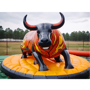 Toro Mecánico Inflable para Desafío de Equilibrio con Máquina Giratoria Loca para Entretenimiento Infantil - Product Image 1