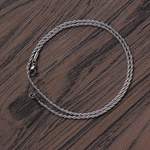 โซ่สแตนเลสขนาด 2 มม., โซ่แบบกระดุม เครื่องประดับฮิปฮอป พร้อมโซ่ขนาด 2 มม. สีโรสโกลด์ สีดำ พร้อมโซ่ แฟชั่นทันสมัย - Product Image 3