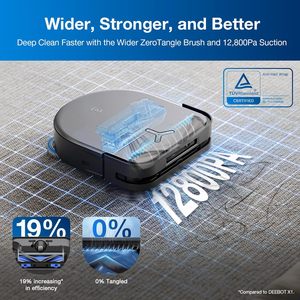 สำหรับหุ่นยนต์ดูดฝุ่น ECOVACS รุ่น DEEBOT X5 PRO Omni พร้อมแท่น All-in-one แรงดูด 12.800Pa 150 ℉   การล้างพื้นด้วยน้ำร้อน - Product Image 3
