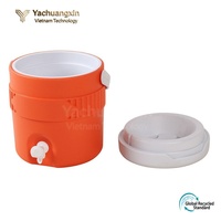 Glacière Moderne Orange en Plastique avec Robinet, Isolation Thermique, Étanche, Portable, Seau Vietnamien, Capacité 3/8L, pour Usage Alimentaire Extérieur