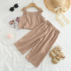 बच्चों की लड़कियों के कपड़े पहने शीर्ष + पैंट 2pcs सूट टॉडलर कढ़ाई फूलों की पोशाक 2025 गर्मियों के बच्चों के कपड़े - Product Image 2