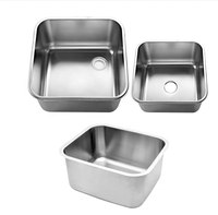 Évier carré en acier inoxydable pour cuisine de restaurant commercial, cuve simple avec robinet, évier industriel SUS 304, fabrication en usine
