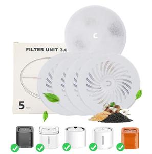 Unités de filtres de <span class=keywords><strong>fontaine</strong></span> d'<span class=keywords><strong>eau</strong></span> compatibles avec le système de filtration quadruple <span class=keywords><strong>PETKIT</strong></span> EVERSWEET 2S,3/3Pro,Solos - Product Image 1