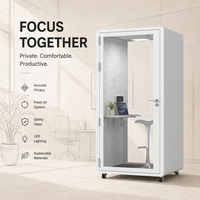 Cabine de travail modulaire haut de gamme en acier, élégante et insonorisée, pour bureau, studio d'enregistrement, usage professionnel et hôtelier