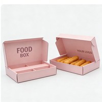 Boîte d'emballage alimentaire sur mesure de qualité alimentaire pour aliments frits, boîte biodégradable mate pour pâtisseries et desserts à emporter, boîte en papier alimentaire imprimée à l'encre de soja