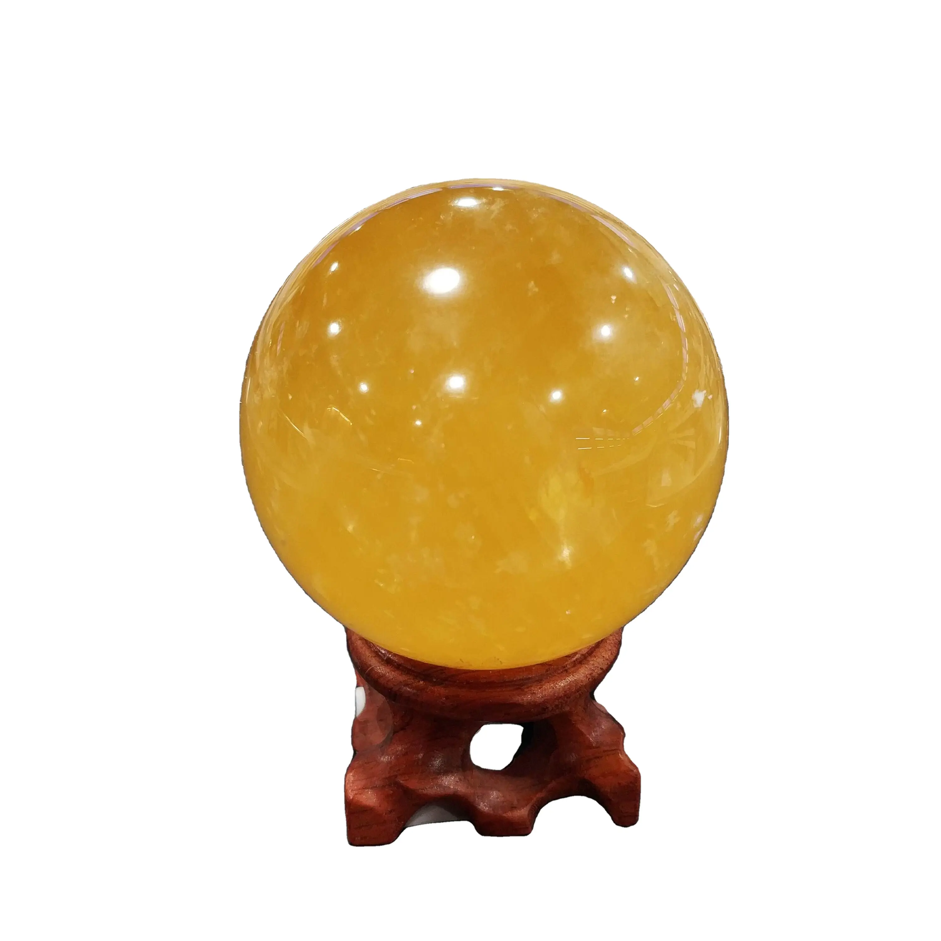 Natural High Quality Yellow Honey Calcite Crystal Balls Crystal Spheres Good Price Kristal Cristal Globe Wholesale Supplier
