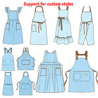 Tablier en toile personnalisé avec logo brodé, imperméable, résistant à l'huile, coton/polyester, double poches, cuisine, chef, restaurant, salon