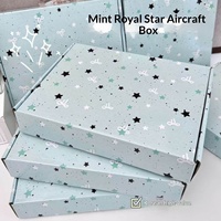 Caja de Regalo Cloud Diary con Diseño de Avión y Estrellas Color Menta, Estilo Ins, Cartón Blanco, Gran Capacidad, Reforzada