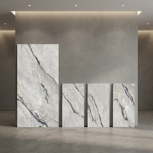 Azulejos de porcelana pulida Victoria Sterling de 800x1600 mm para suelo y pared, diseño elegante en gris, 80x160 cm - Product Image 2