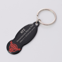 Porte-clés en métal gravé au laser personnalisé professionnel avec revêtement en époxy pour cadeau de vente au détail, article souvenir léger de qualité supérieure