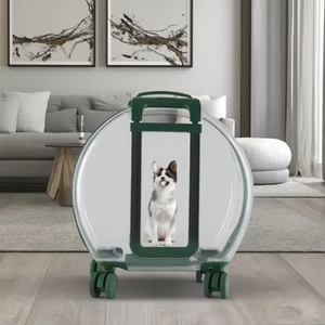 Nhà máy cao xuất hiện trong suốt PC Pet Carrier Box im lặng <span class=keywords><strong>Spinner</strong></span> <span class=keywords><strong>SINNER</strong></span> bánh xe Xách Tay Xe đẩy Carry-On cho Pet di chuyển túi - Product Image 2