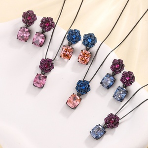 Ensemble de bijoux vintage en cuivre plaqué or noir écologique, fleur de rose, 10*12mm, boucles d'oreilles et collier camélia pour femme, cadeau - Product Image 1