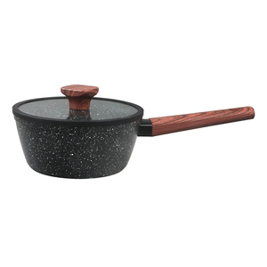 Non Stick 9-Piece Forged Aluminum Cookware Set Ceramic Coated Pot <b>Pan</b> Glass <b>Lids</b> Wooden Soft touch Handles Dishwasher Safe - Product Image 3