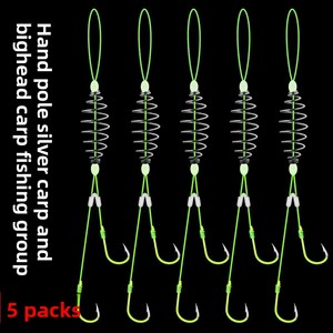 Gancho <span class=keywords><strong>de</strong></span> Resorte # <span class=keywords><strong>8</strong></span>- # Grupo <span class=keywords><strong>de</strong></span> Pesca <span class=keywords><strong>de</strong></span> 13 Anzuelos Dobles con Hilo Subterráneo para Carpa Plateada y Carpa Cabeza Grande - Compatible con Caña <span class=keywords><strong>de</strong></span> Mano - Product Image 2