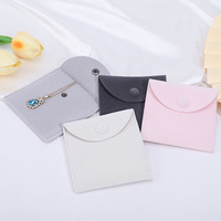 Pochette à bijoux en velours double face avec fermeture à pression pour bagues et pendentifs – Rangement haut de gamme