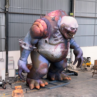 Installation artistique géante gonflable monstre cracheur de brouillard avec structure métallique – Point de repère accrocheur pour aéroports fantastiques et garderies