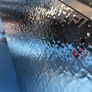 Miroir 3d mural ondulé en acier inoxydable, panneau décoratif pour effet d'ondulation de l'eau - Product Image 1